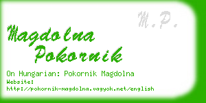 magdolna pokornik business card